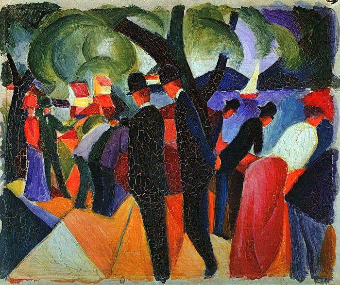 A Stroll on the Bridge, August Macke